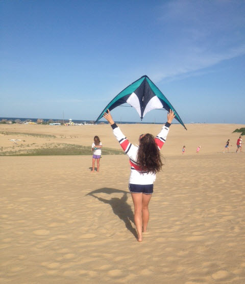 kite flying on Jockey's Ridge, The Outer Banks of North Carolina